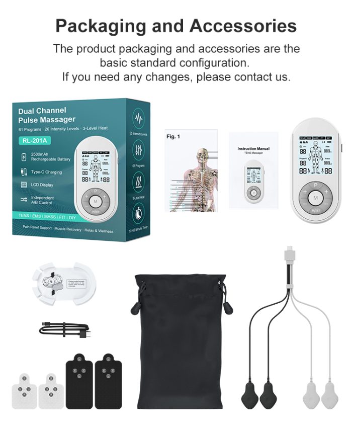 Dual Channel TENS EMS Muscle Stimulator with 3-Level Heat for Recovery & Wellness - Image 10