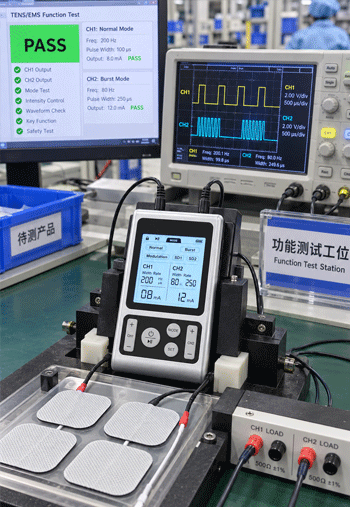 TENS and EMS output signal function testing