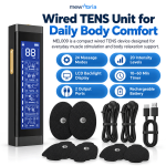 Rechargeable Wired TENS Unit with 24 Modes & 20 Intensity Levels - Image 2