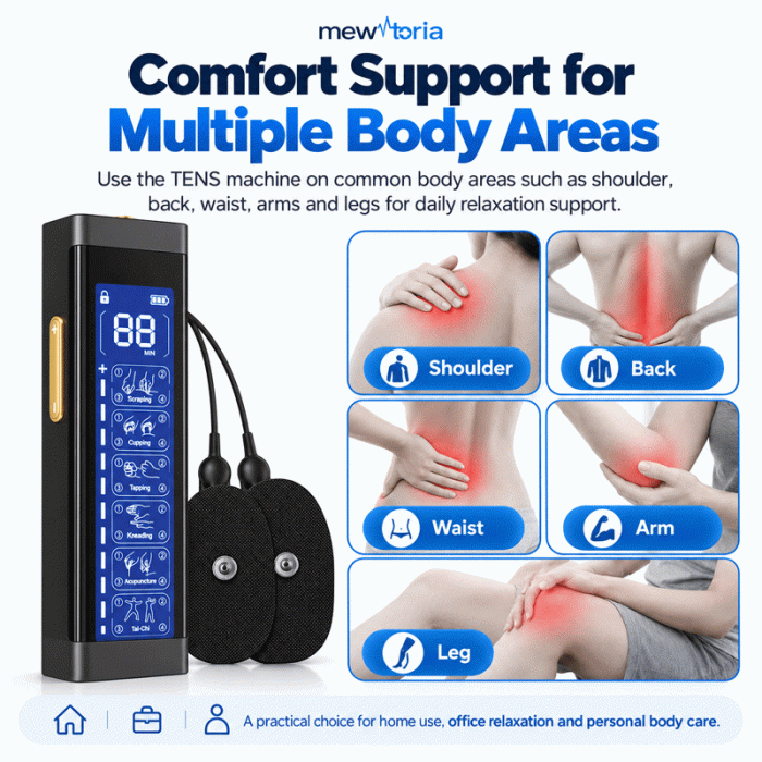 Rechargeable Wired TENS Unit with 24 Modes & 20 Intensity Levels - Image 4