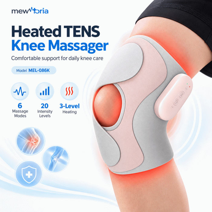 Wearable Heated TENS Knee Massager with 6 Modes & 20 Intensity Levels - Image 2