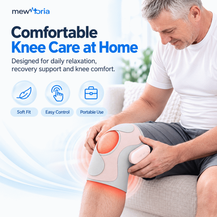 Wearable Heated TENS Knee Massager with 6 Modes & 20 Intensity Levels - Image 3