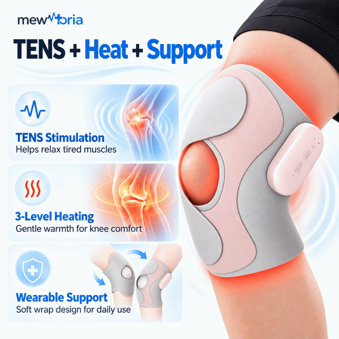 Wearable Heated TENS Knee Massager with 6 Modes & 20 Intensity Levels - Image 4