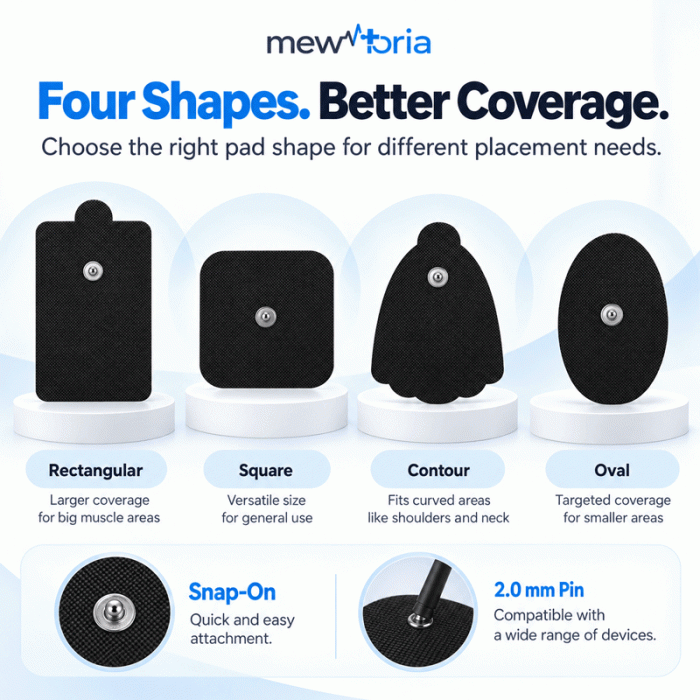 TENS & EMS Electrode Pads – Snap-On & 2.0 mm Pin Options - Image 4