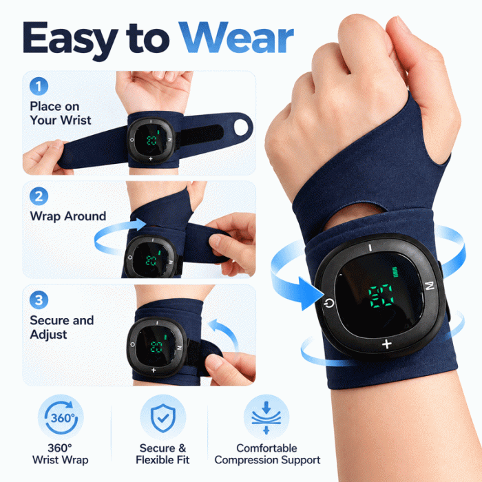 EMS Wearable Wrist Massager with Adjustable Wrist Support - Image 9
