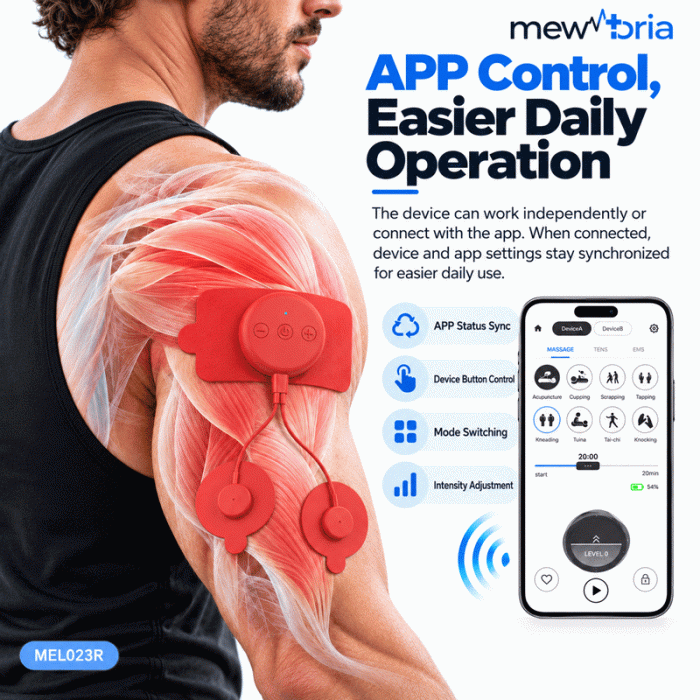App-Controlled TENS EMS Massager with Dual-Channel Output & 26 Modes - Image 3